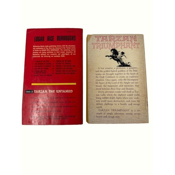 Tarzan Book Set Tarzan The Untamed and Tarzan Triumphant Edgar Rice Burroughs - Picture 2 of 12